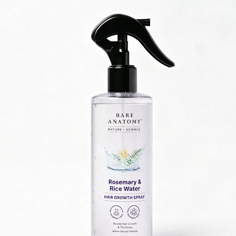Bare Anatomy Rosemary & Rice Water Hair Growth Spray | Hair Fall Control Spray