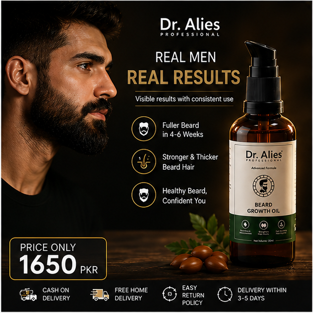 Dr. Alies Professional Advanced Beard Growth Oil for Men | Beard Care & Grooming Oil
