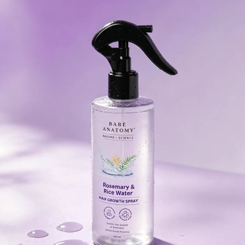 Bare Anatomy Rosemary & Rice Water Hair Growth Spray | Hair Fall Control Spray